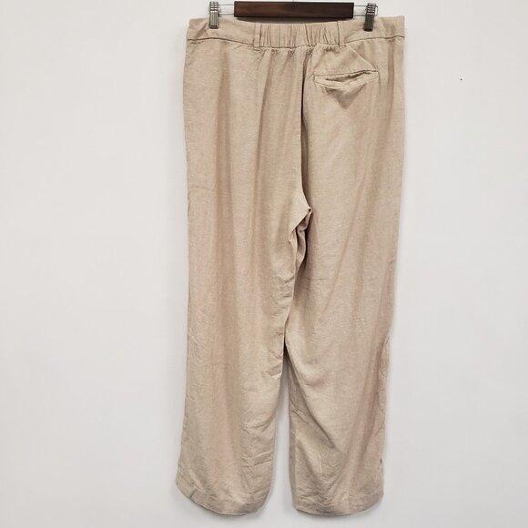 Old Navy Womens Taylor Wide Leg Linen Pants Size L Coastal Beachy Quiet Luxury - Picture 2 of 10